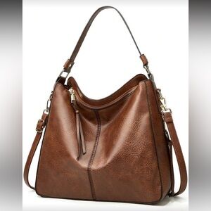Elegant Brown Leather Shoulder Bag